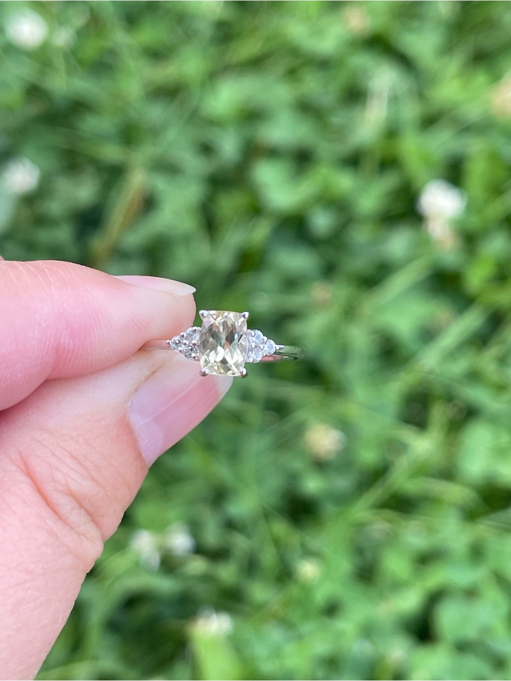 Marialite and White Zircon Ring